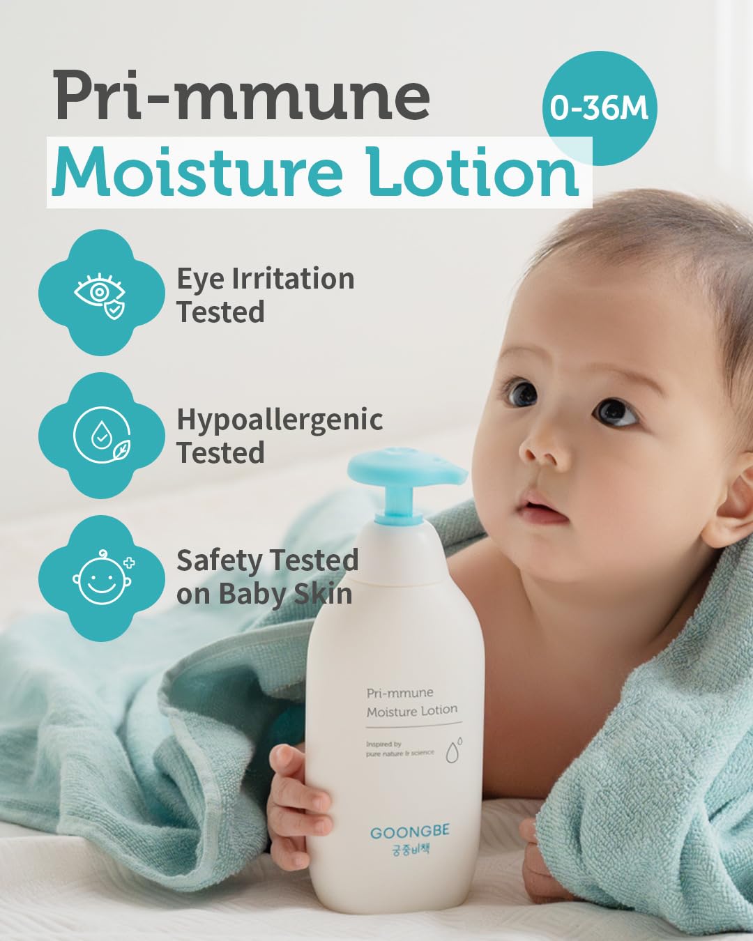 Pri-mmune Shampoo Bath & Moisture Lotion - Korean Baby Cleanser and Body Lotion - Hypoallergenic