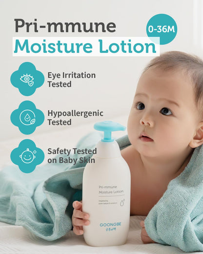 Pri-mmune Shampoo Bath & Moisture Lotion - Korean Baby Cleanser and Body Lotion - Hypoallergenic