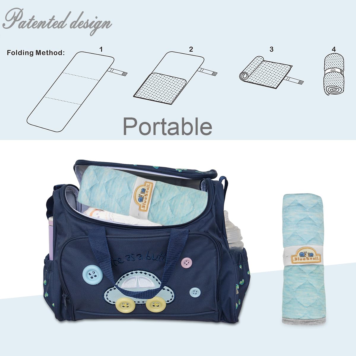 BlueSnail Quilted Thicker Waterproof Changing Pad Liners,3 Count(Blue 13??x 27??