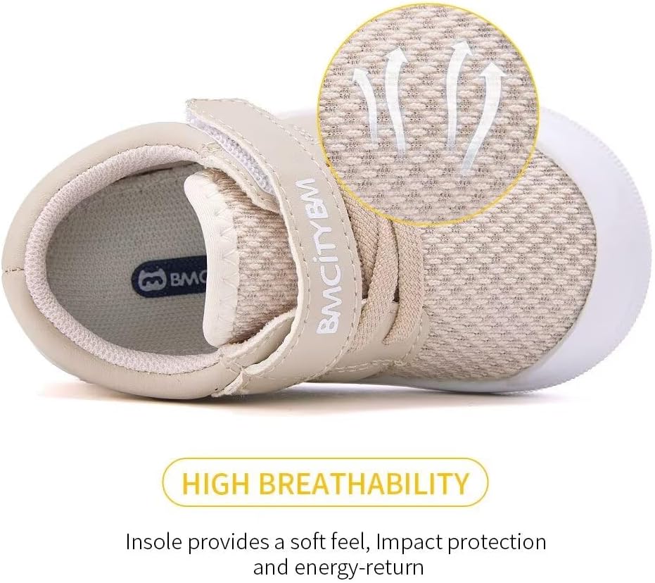 BMCiTYBM Baby Sneakers Girls Boys Lightweight Breathable Mesh First Walkers Shoes 6-24 Months