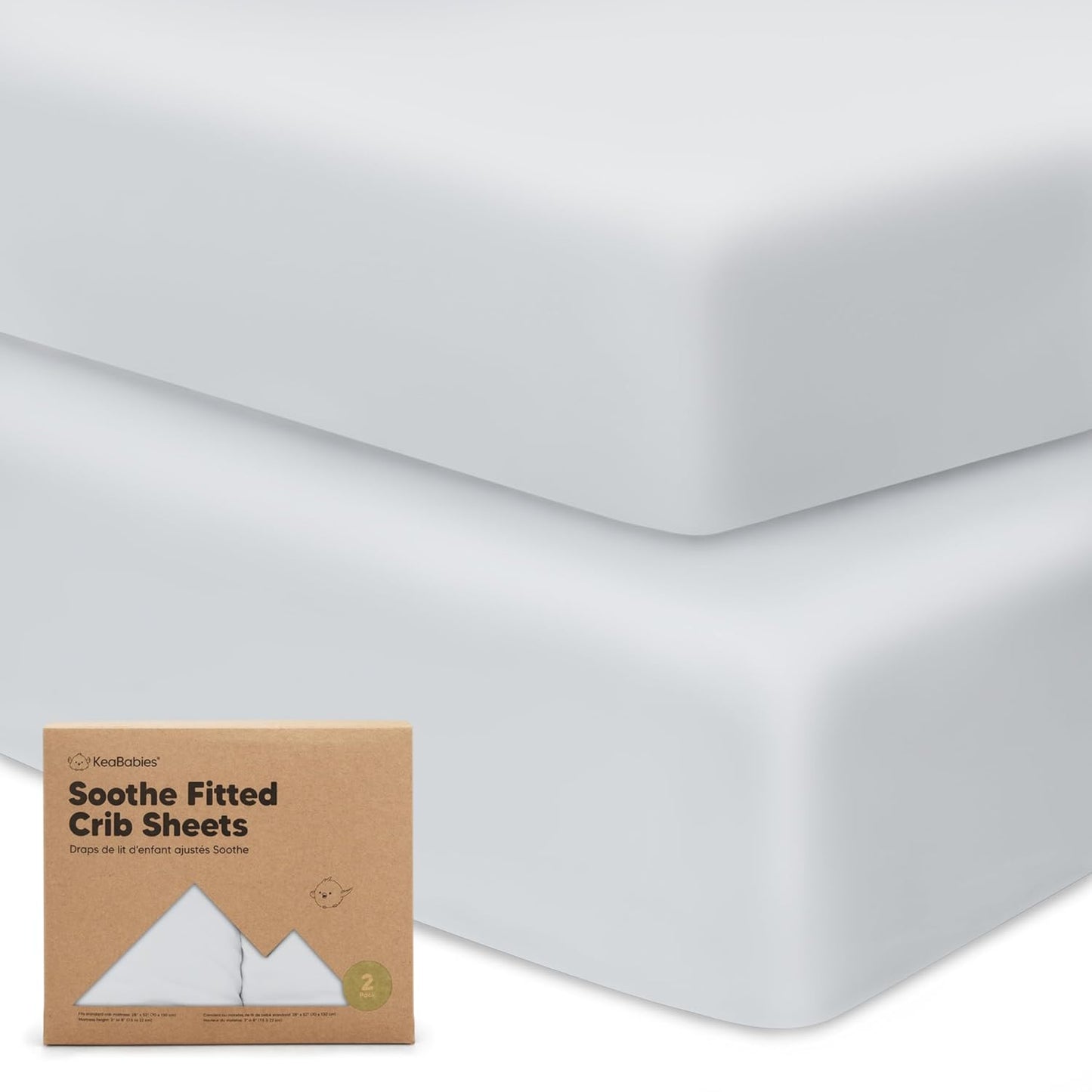 KeaBabies 2-Pack Organic Crib Sheets for Boys, Girls - 52x28 Fitted Crib Mattress Sheet Neutral