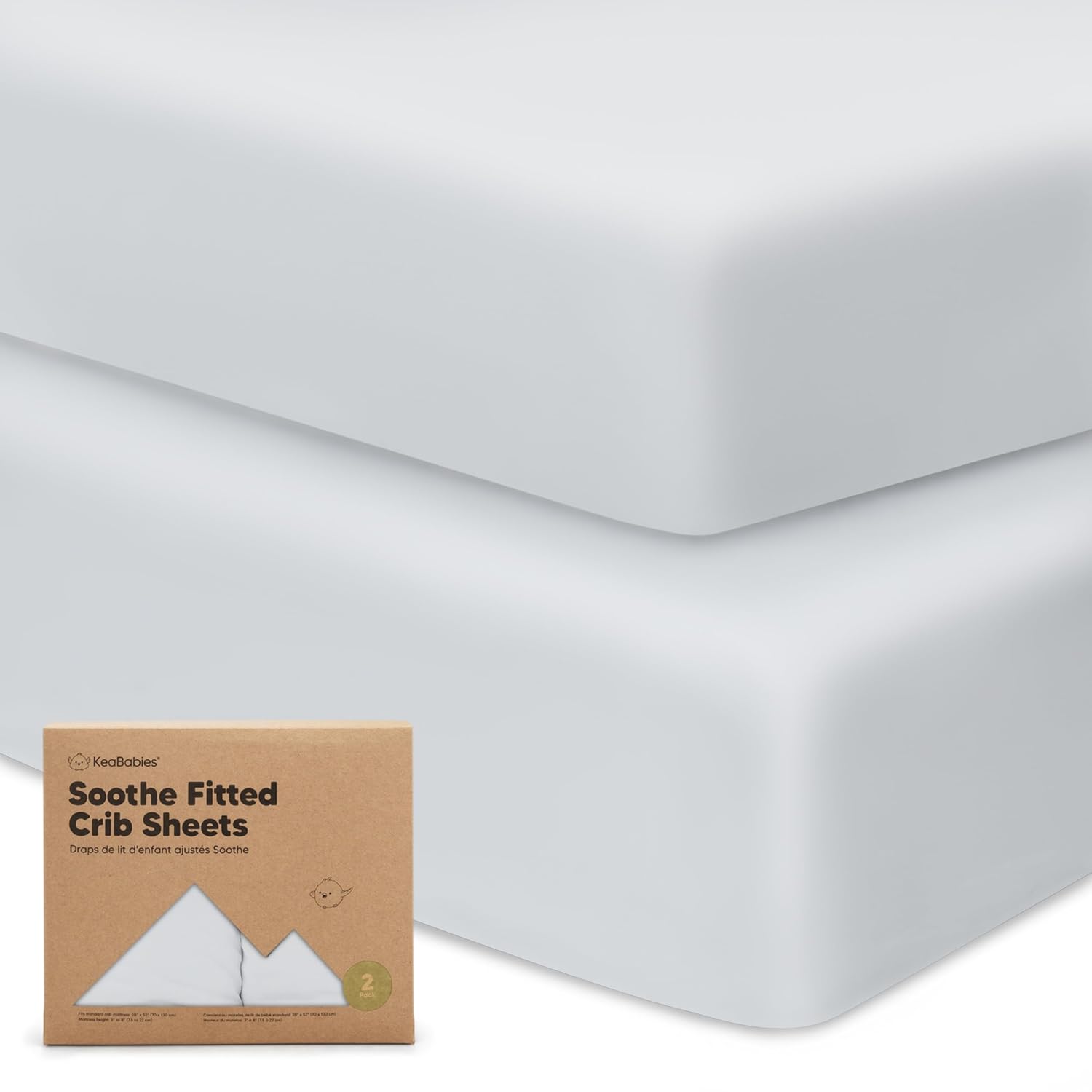 KeaBabies 2-Pack Organic Crib Sheets for Boys, Girls - 52x28 Fitted Crib Mattress Sheet Neutral