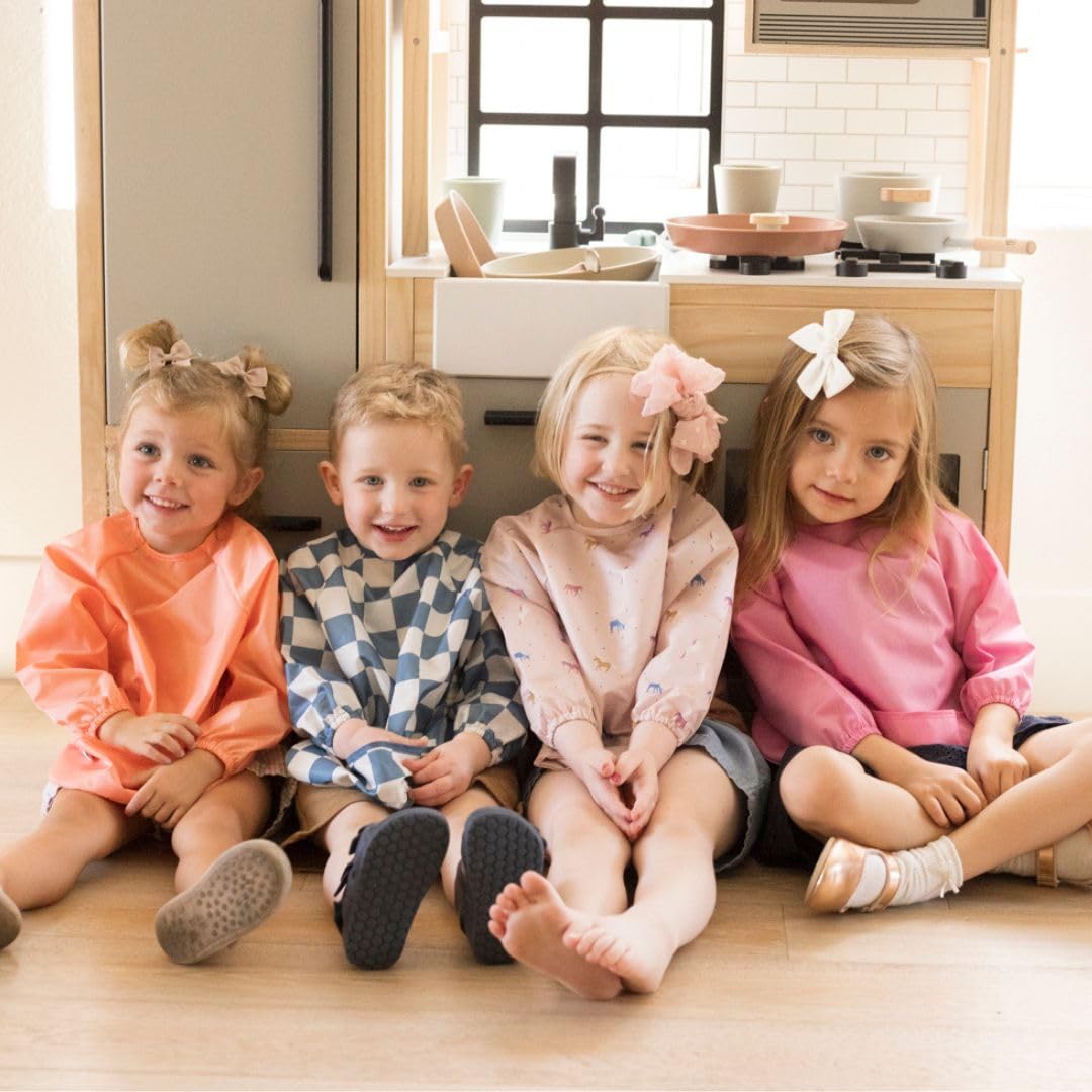 Tiny Twinkle Mess Proof Baby Bibs, 2pk Waterproof Smock Baby Bibs for Eating, Machine Washable Long Sleeve Bibs, Baby Led Weaning, Toddler Bibs, BLW Supplies (Sweet Treat, Small 6-24 Months)