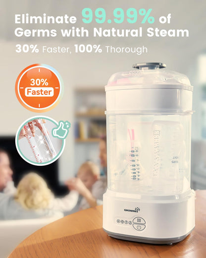 GROWNSY Bottle Sterilizer and Dryer, Compact Electric Steam Baby Bottle Sterilizer (Esterilizador