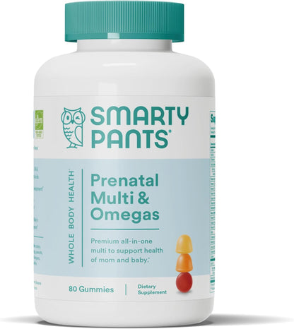 SmartyPants Prenatal Vitamins for Women, Multivitamin Gummies: Omega 3 Fish Oil (EPA/DHA), Biotin