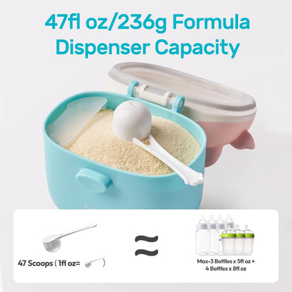 NCVI Baby Formula Dispenser On The Go, Formula Container To Go, Formula Holder for Travel, Outdoor