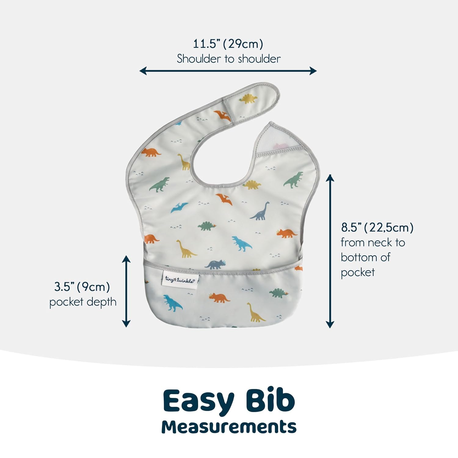 Tiny Twinkle Mess Proof Baby Bibs for Eating - Waterproof, Wipeable Bibs - Toddler Bib- Travel