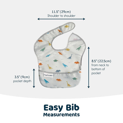 Tiny Twinkle Mess Proof Baby Bibs for Eating - Waterproof, Wipeable Bibs - Toddler Bib- Travel