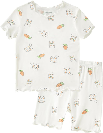 pureborn Baby Toddler Kids Viscose from Bamboo Pajamas Set Pjs 2pcs 18M-8Y