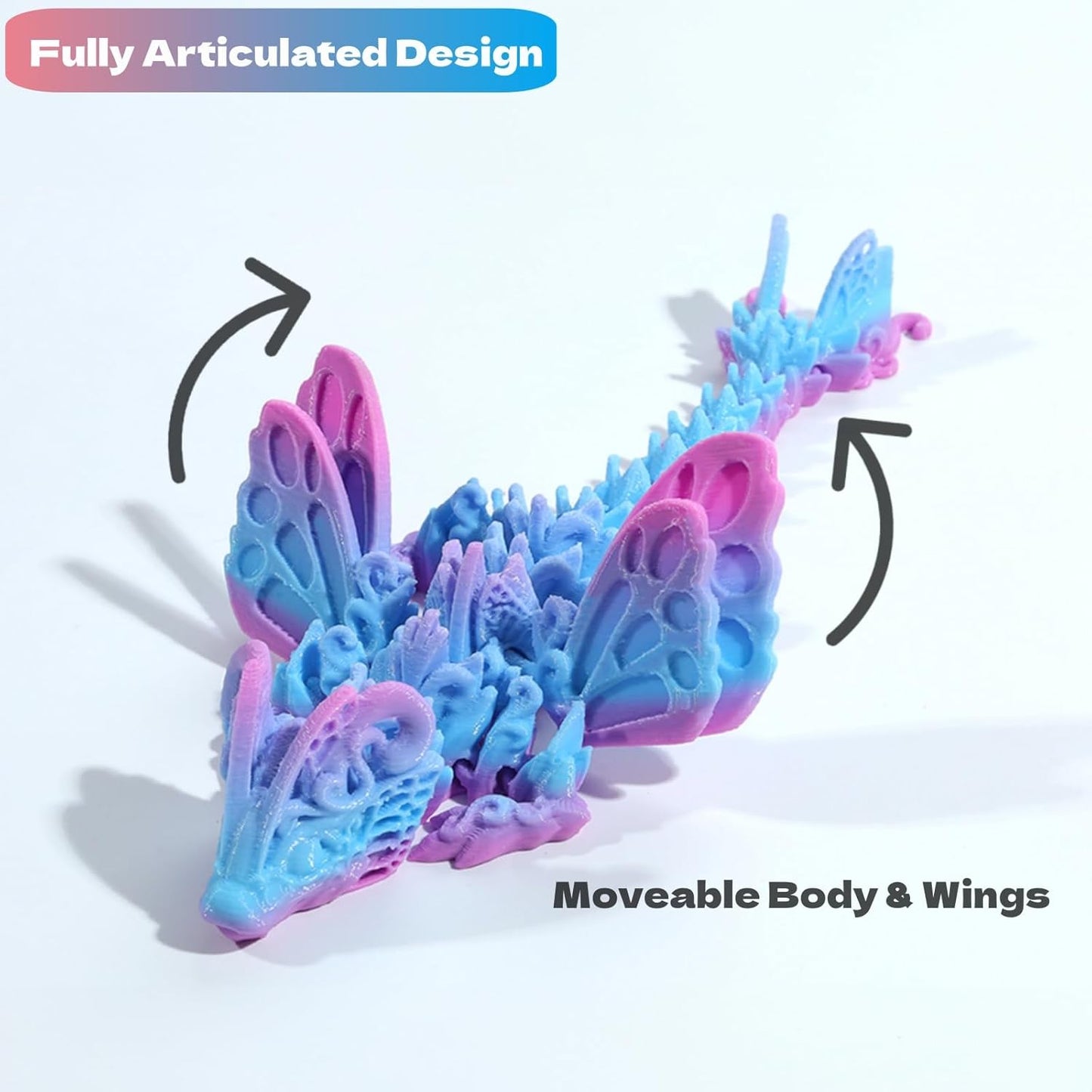3D Printed Dragon Egg with Dragon Inside, Fully Articulated Butterfly Dragon in Egg, Dragon Fidget Toy, Home/Office/Desktop Décor, Easter Basket Stuffers, Gift for her (Sakura)