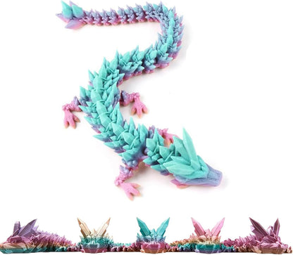 12inch 3D Printed Dragon Egg,Mystery Crystal Dragon Fidget Toys,Articulated Dragon,Home Desk Decor Easter Surprise Dinosaur Eggs,Adults Fidget Toys for Autism/ADHD (Rainbow)
