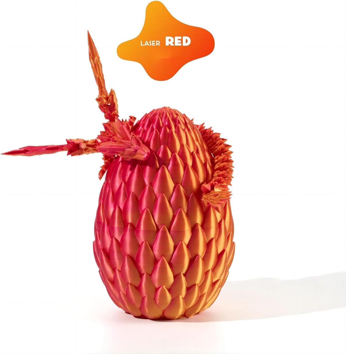 3D Printed Dragon Egg: Fun Dragon Egg Gift for Teen Son Girl，Home Office Decor Executive Desk Toys for Autism/ADHD, Red