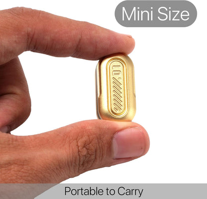 Mini Fidget Slider, Metal Card Fidget Slider Fidget Keychain Fidget Blocks Kit Adult Anxiety Anti Stress (#1 - Gold)