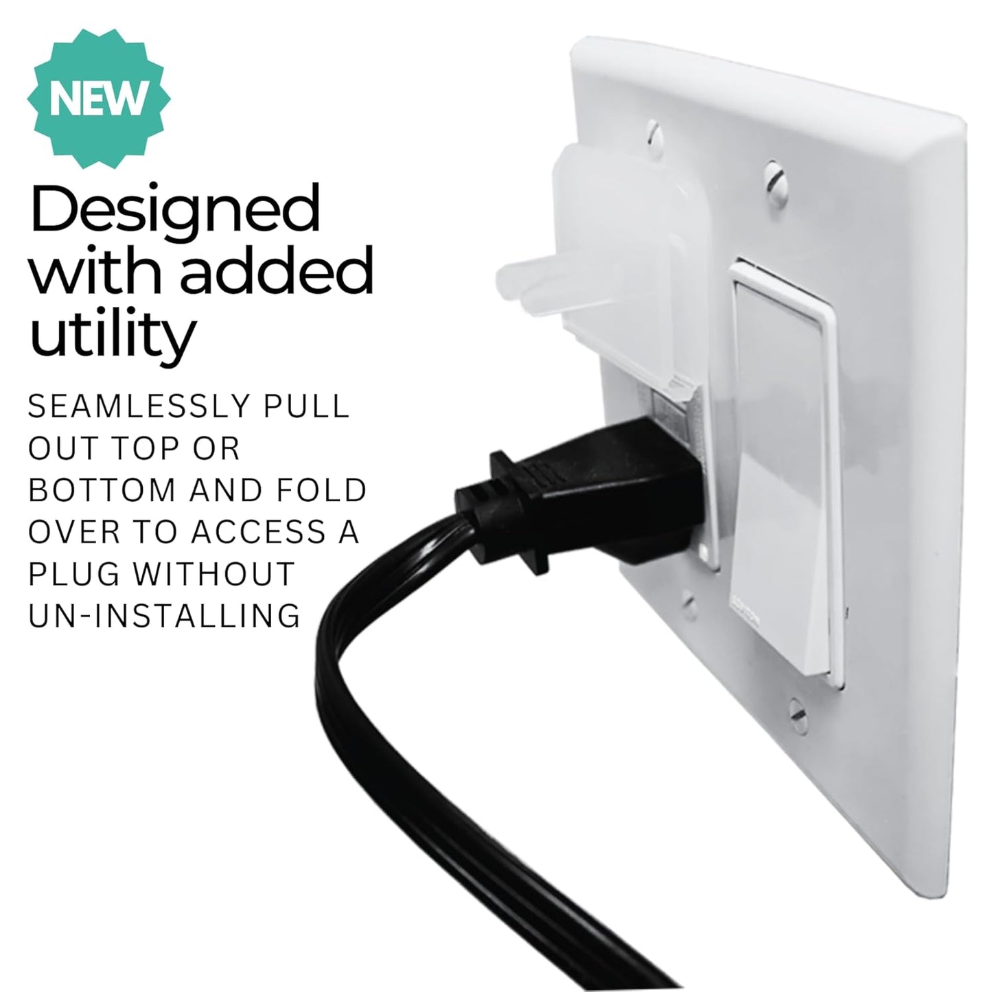 Clear Double Outlet Covers Baby Proofing (10 Pack, 20 Sockets) | Baby Proof Plug Covers for Electrical Outlets | Safe & Secure Baby Safety Products | Childproof Socket Covers Protect Toddlers & Babies