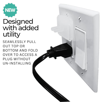 Clear Double Outlet Covers Baby Proofing (10 Pack, 20 Sockets) | Baby Proof Plug Covers for Electrical Outlets | Safe & Secure Baby Safety Products | Childproof Socket Covers Protect Toddlers & Babies