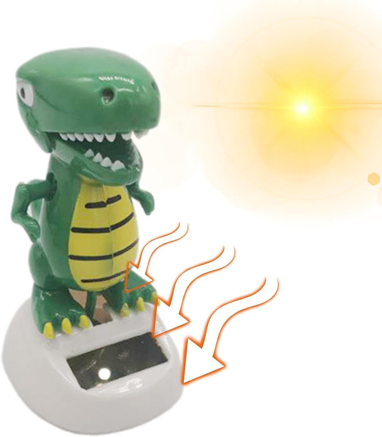 Green Solar Powered Dancing Dinosaur，Swinging Dancer Toy,No Battery Required,Desk and Dashboard Decor Home Decor Birthday Gifts Solar Power Kits Learning and Education，Car Bobble Head Dashboard