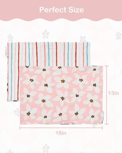 ALVABABY Toddler Pillowcases Stretchy Soft Kids Pillow Cover 2 Pack Fit 13"x 18" or 12"x16" Envelope for Girl Boy Sleepy Travel 2TPE27A