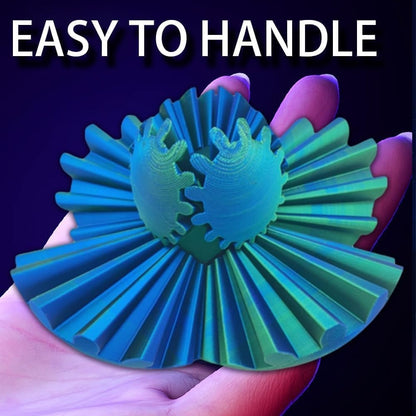Gear Ball 3D Printed Gear Ball Fidget Toy, Gear Ball Fidget Toy, Perfect for Stress and Anxiety Relaxing fidget Toy, Desk Toy - Ideal for Sensory Needs and Autism (Laser Red Blue)