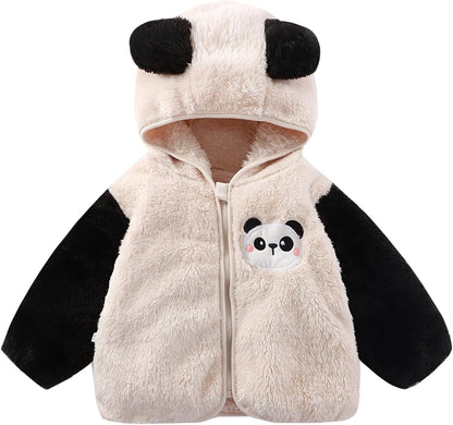 Baby Boy Winter Fleece Coat Toddler Girl Jacket Infant With Hood Panda Outerwear