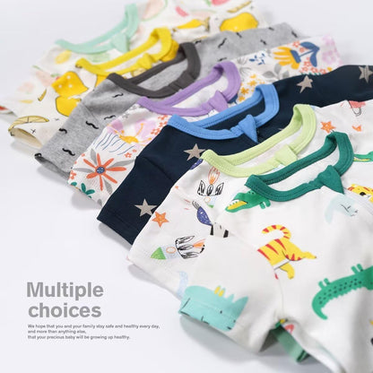 Teach Leanbh Toddler Baby Boys Girls Footless Pajamas Cotton 2 Way Zipper Printing Short Sleeve Romper Sleep and Play