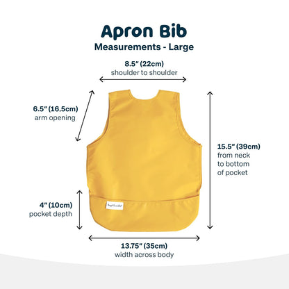Tiny Twinkle Mess Proof Apron Bibs - 2 Pack Waterproof & Lightweight Baby Bibs for Led Weaning | 100% Recycled Polyester, Easy Clean & Machine Washable (Taupe Dandelion,Small 6-24 Months)