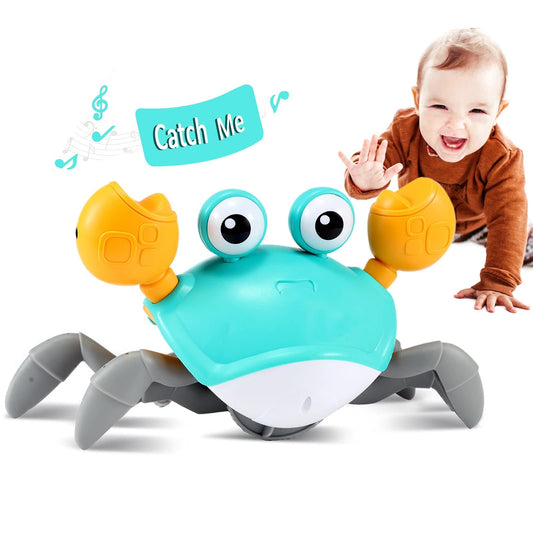 control future Crawling Crab Toy for Little Ones, Tummy Time Toy with Music and Lights, Interactive