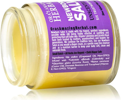 Ora's amazing Herbal, Newborn Salve, Diaper Rash Cream, Calendula Baby Balm, EWG Verified Baby Ointment, Acne Eczema, Butt Cream, Infant Massage, Natural Paraben Free, Good for Sensitive Skin 1 & 4 oz