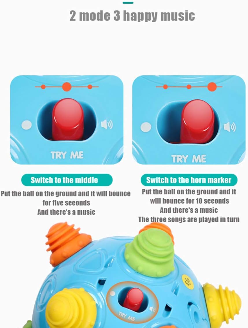 Toddler's Music Dancing Shake Ball - Move, Crawl, Bounce, Sensory Learning for Kids and Babies, Fun Gift for Both Boys and Girls