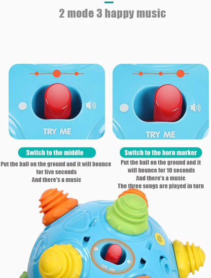 Toddler's Music Dancing Shake Ball - Move, Crawl, Bounce, Sensory Learning for Kids and Babies, Fun Gift for Both Boys and Girls