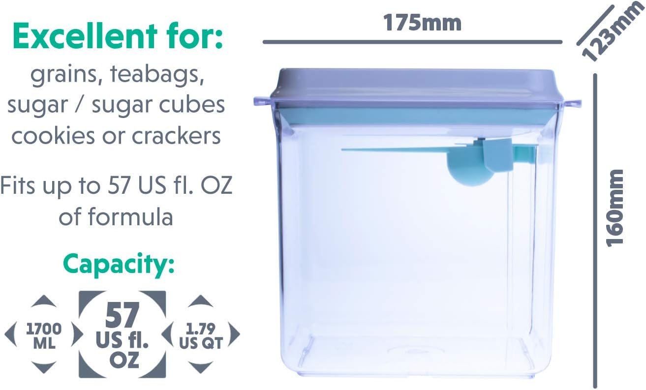 BopTop (1pc - 1700ml) Airtight Food Storage Container – Mechanical Silicone Seal Canister