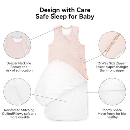 BubblePanda Rayon Made from Bamboo Sleep Sack 0-6 Months 0.5 Tog Soft Newborn Sleep Sack 3-6 Months for Infant Babies 2-Way Zipper Wearable Blanket Baby 0-3 Months