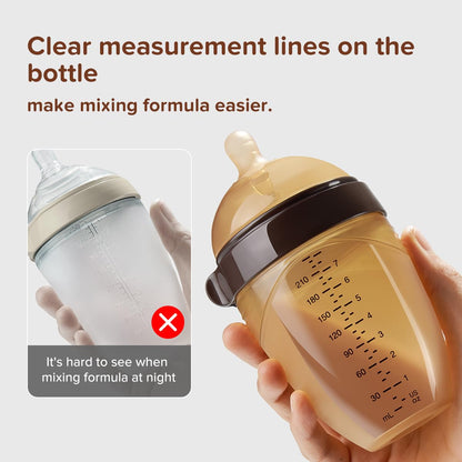 Silicone Natural Breast-Like Bottle with Nipple(10+ Months),8oz，1pack