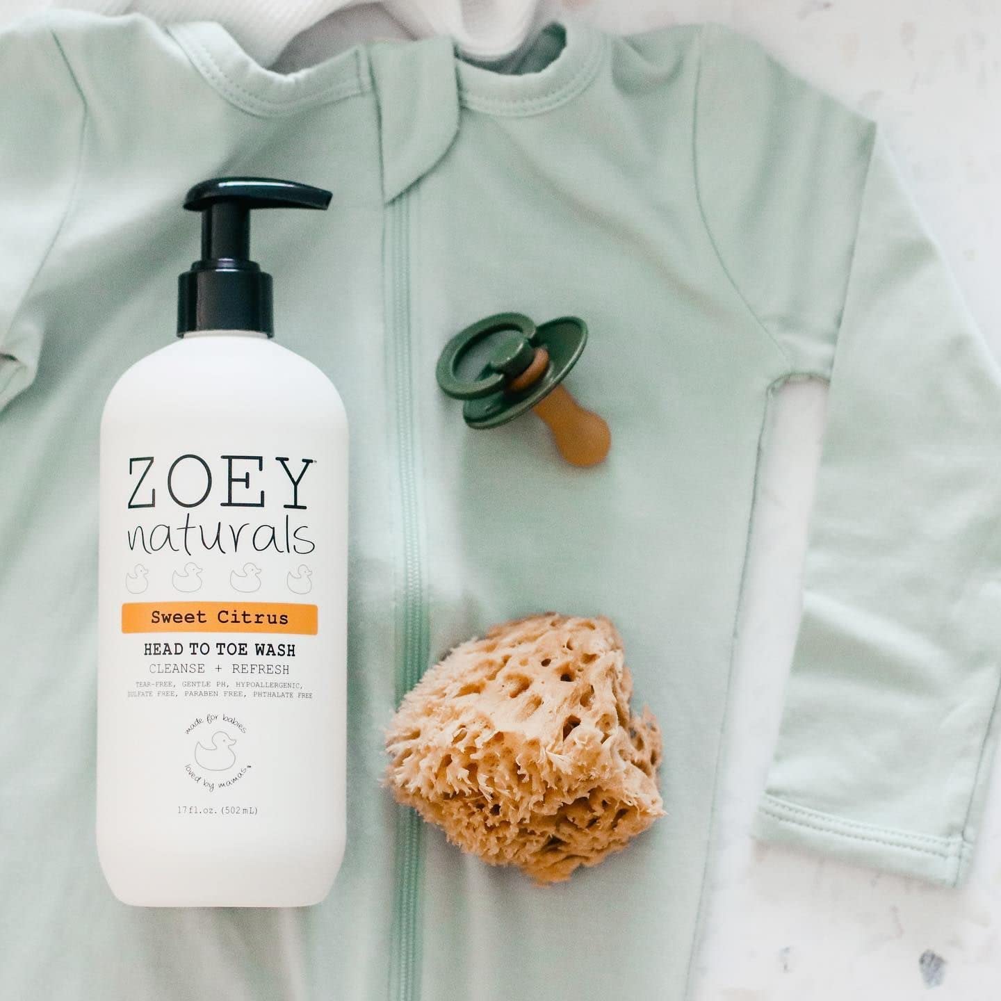 Zoey Naturals Sweet Citrus Baby Wash & Shampoo, Made For Sensitive Skin, Tear-free, Paraben-Free