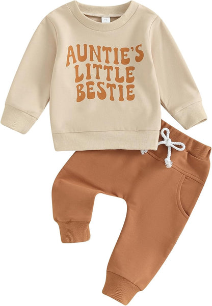Kupretty Toddler Baby Boy Fall Winter Clothes Color Block Long Sleeve Sweatshirt Pullover Tops + Joggers Pants Outfit Set