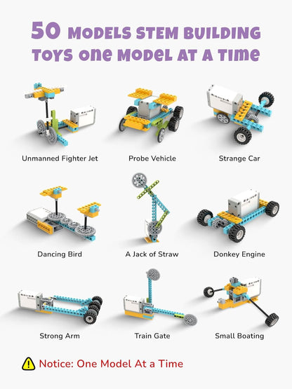 50-in-1 STEM Building Toys for Kids Aged 6-12: 50 Models Science Educational Engineering Blocks Project Kit, Creative Learning Activities for Boys & Girls, for Ages 6-8 8-12