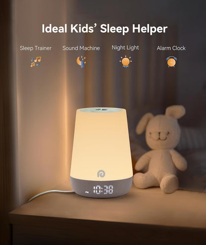 Dreamegg Nite 1 - Baby Sound Machine, Sleep Trainer, Night Light for Kids, Ok to Wake Alarm Clock, 34 Soothing Sounds, App Control, White Noise Sound Machine for Baby Kids Toddler Nursery(Cozy Xmas)