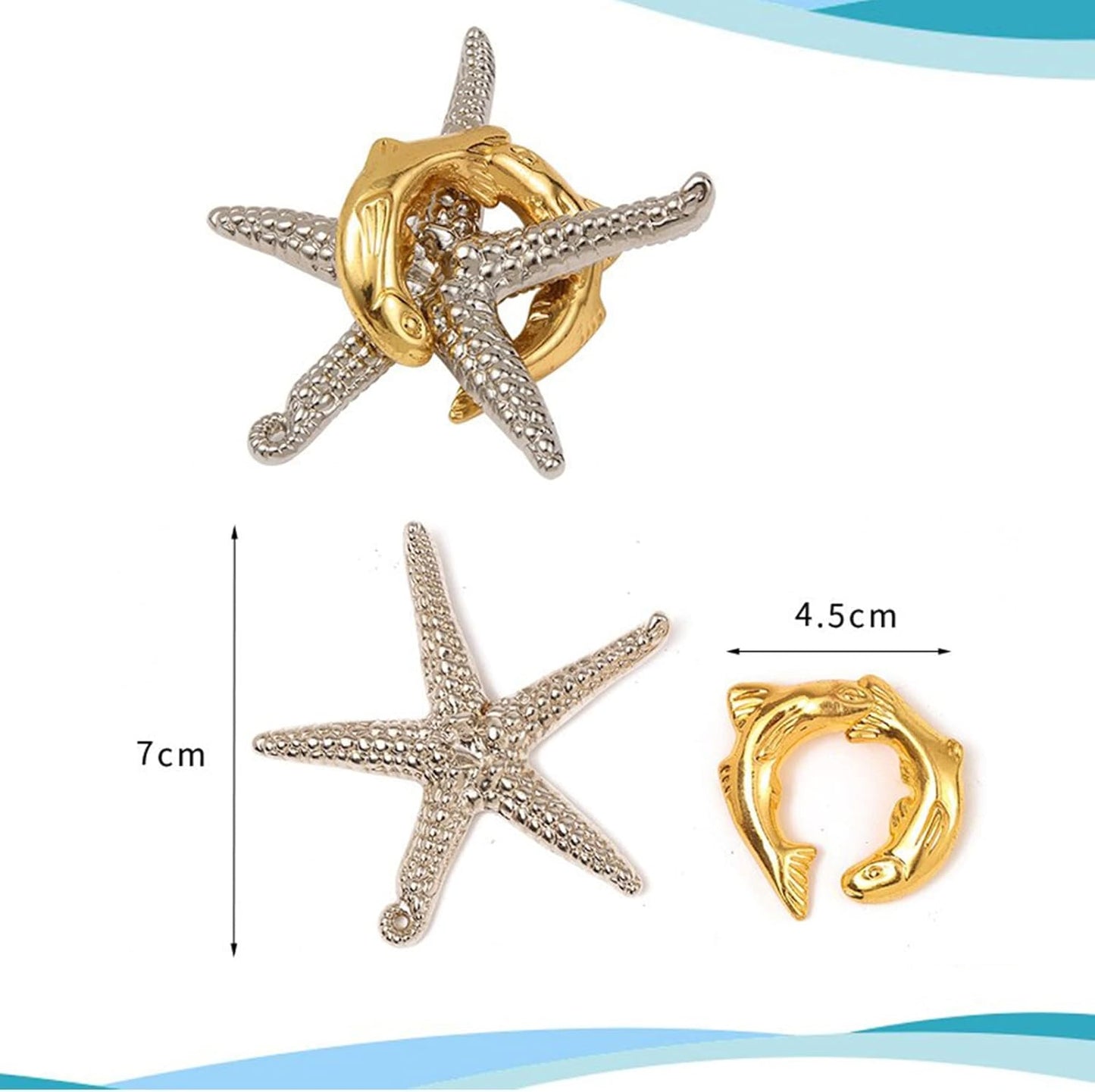 6 pcs Brain Teaser Puzzles, IQ Test, Puzzle Lock Educational Toy, Metal Brainteasers, Adult Intelligence Buckle Difficulty Mind Puzzle Lock Unlock Party Favor Gifts Desk Game, Ocean Series