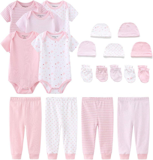 Kiddiezoom Newborn Baby Girl Boy Clothes Baby Outfits Pants Bodysuits Gifts Set Layette Set 0-3 Months