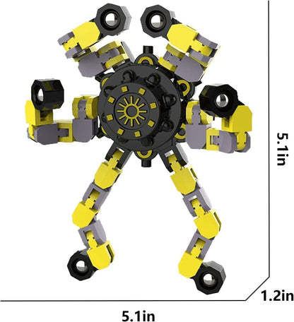 6 Pcs Deformable Robot Fidget Spinners Toys for Party Favor, Transformable Fingertip Spinner for Classroom Prizes, Christmas Valentine Gifts Goodie Bag Stocking Easter Basket Stuffers for Kids