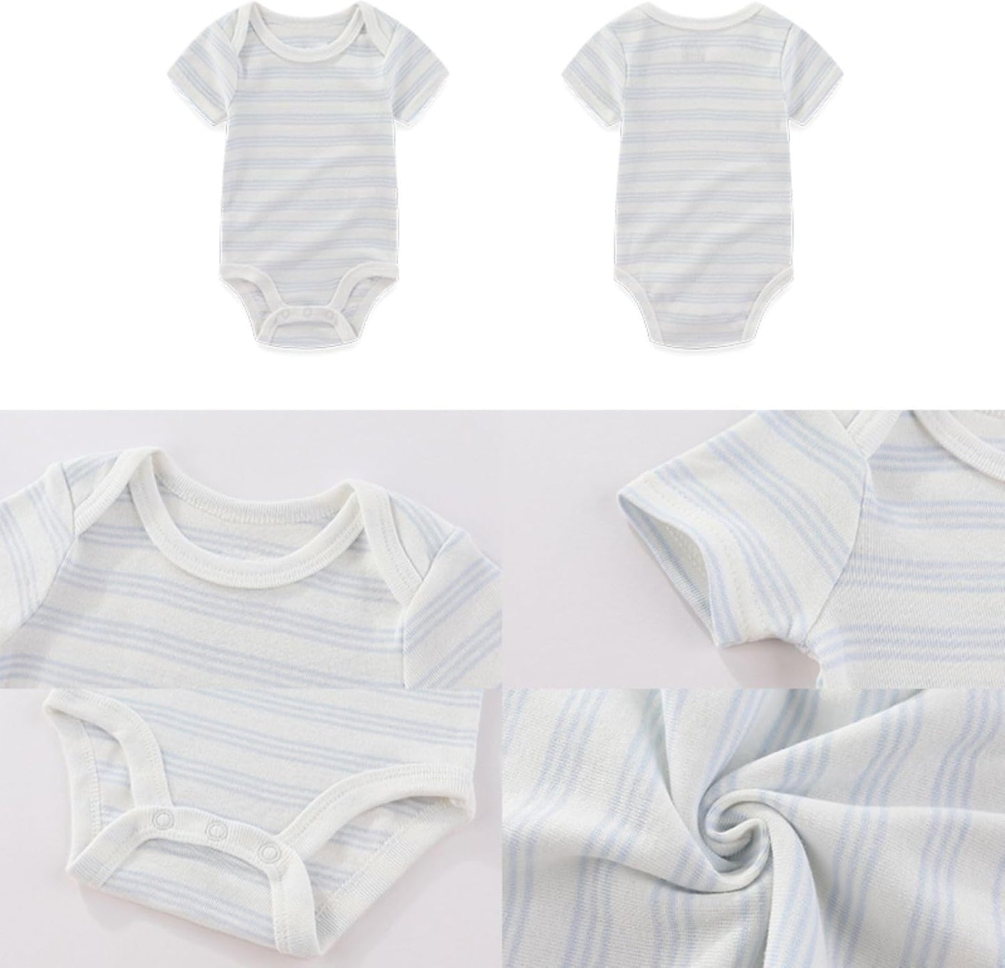 Four Seasons Baby Boy Girl Bodysuits 5-Pack Cotton Comfort Short Sleeve Baby Clothes Soft Infant Outfits
