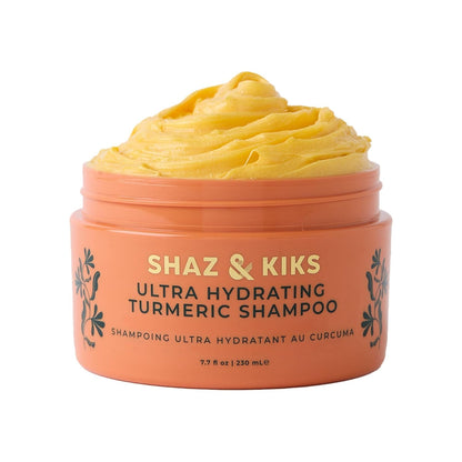 SHAZ & KIKS Ultra Hydrating Turmeric Shampoo | Sulfate-Free Shampoo for Dry, Itchy, Flaky Scalp |