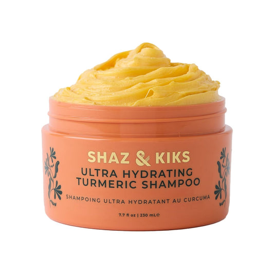 SHAZ & KIKS Ultra Hydrating Turmeric Shampoo | Sulfate-Free Shampoo for Dry, Itchy, Flaky Scalp |