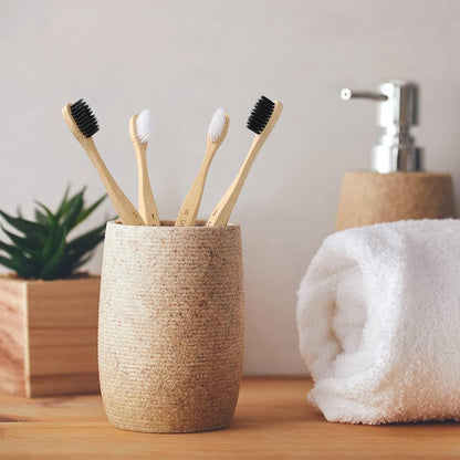 Bamboo Toothbrushes Soft Bristles, Biodegradable Eco-Friendly Toothbrush 10 Pack, BPA Free Charcoal