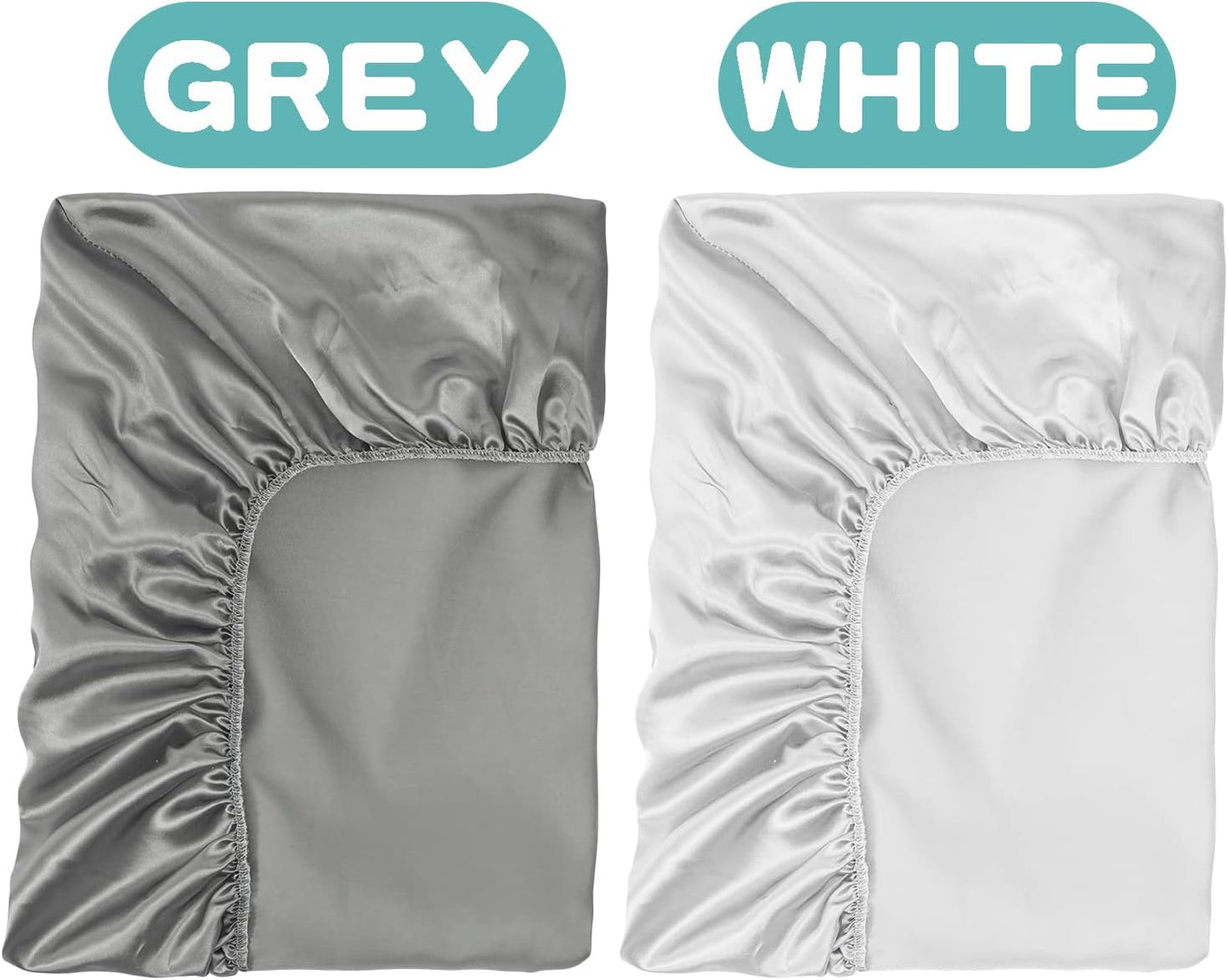 2 Pack Silk Crib Sheets for Baby with Sensitive Hair Satin Baby Mattress Sheet Boys and Girls