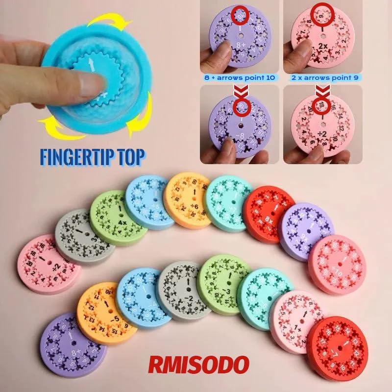 Math Fidget Spinner, Numbers Addition&Subtraction, Multiplication&Division Fidget Spinner, Fidget Learning Game Toy,Math Game for Learning & Education Toys (18Pcs(Mix))