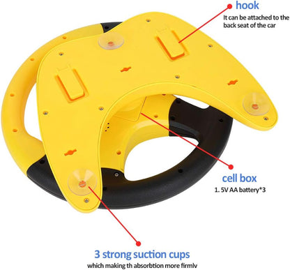 Coherny Simulated Driving Controller Portable Simulated Driving Steering Wheel Copilot Toy Children's Educational Sounding Toy Small Steering Wheel Toy Gift Funny Interactive Driving Wheel with Music