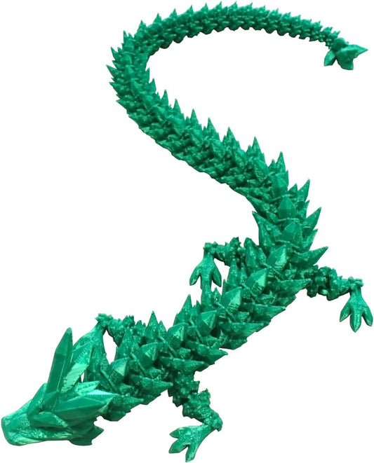 Dragon Eggs with Dragon Inside, 16.5 Inch Large 3D Printed Dragon Egg Articulated Dragon Crystal Dragon Executive Desk Toys Fidget Toy for Autism/ADHD (Green, only dragon)