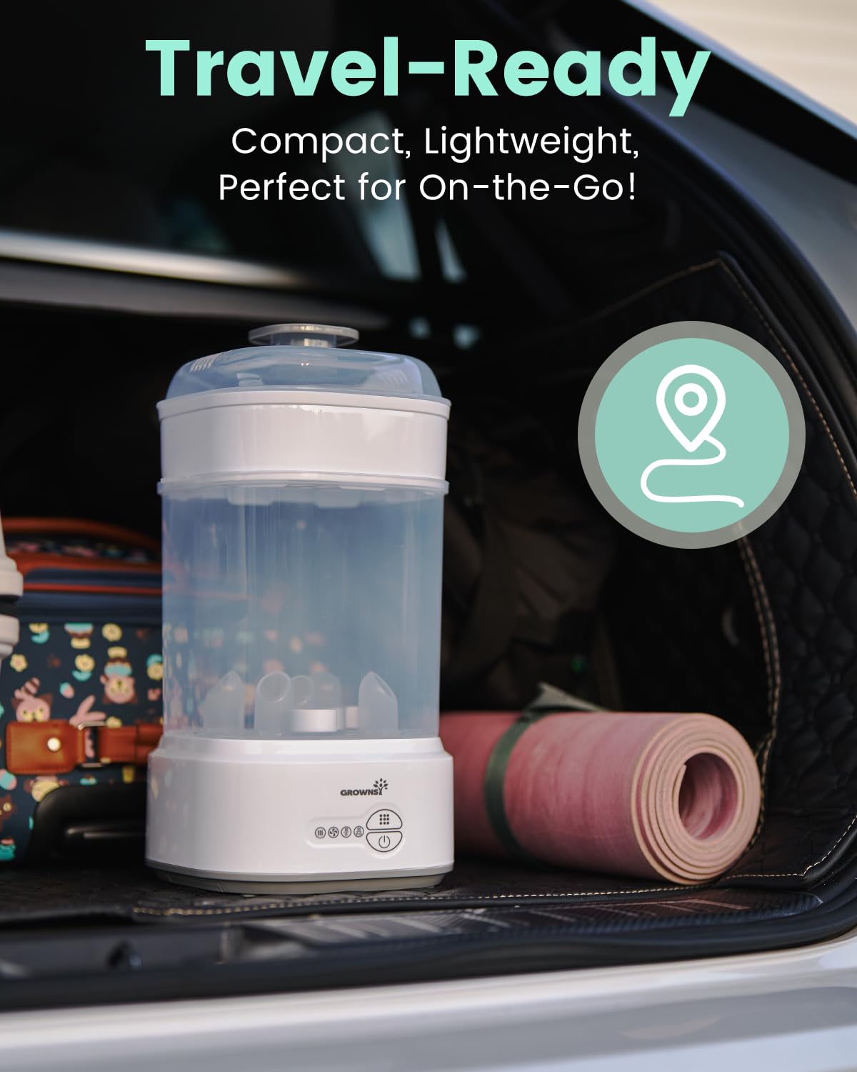 GROWNSY Bottle Sterilizer and Dryer, Compact Electric Steam Baby Bottle Sterilizer (Esterilizador