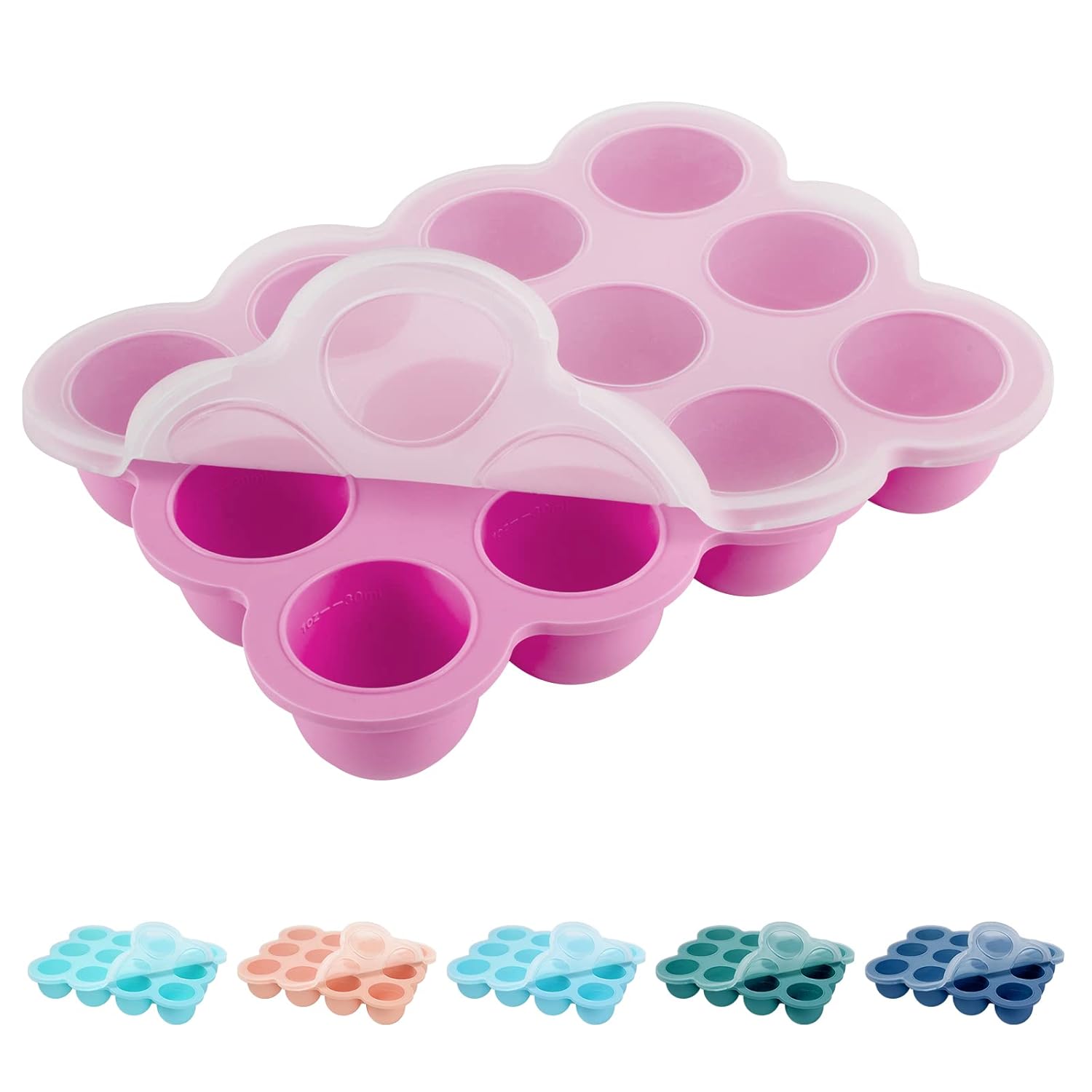 Baby Food Storage - 12 x 1.5 Ounce Silicone Freezer Tray with Lid, Perfect for Homemade Baby Food
