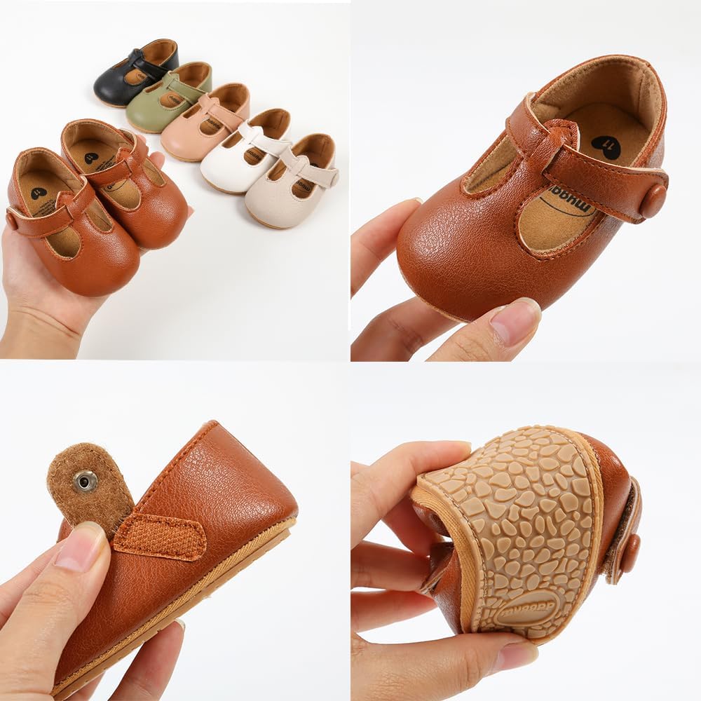 Baby Shoes Mary Jane Flats Non Slip Soft Sole Infant Toddler Sneakers First Walkers Party Christmas Dress Shoes